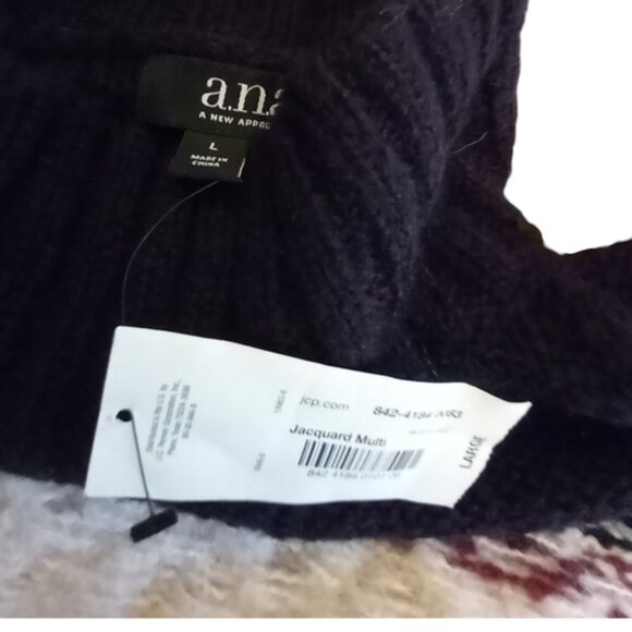 Wool Blend Poncho Sweater Fringe Stripes NWT Large - Picture 6 of 7